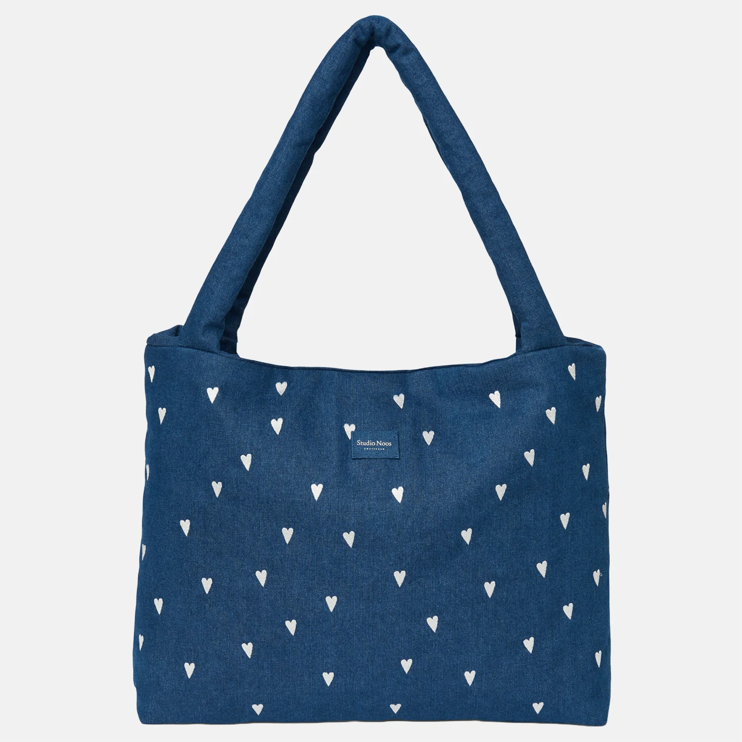 Studio Noos denim mom bag shopper dark blue hearts